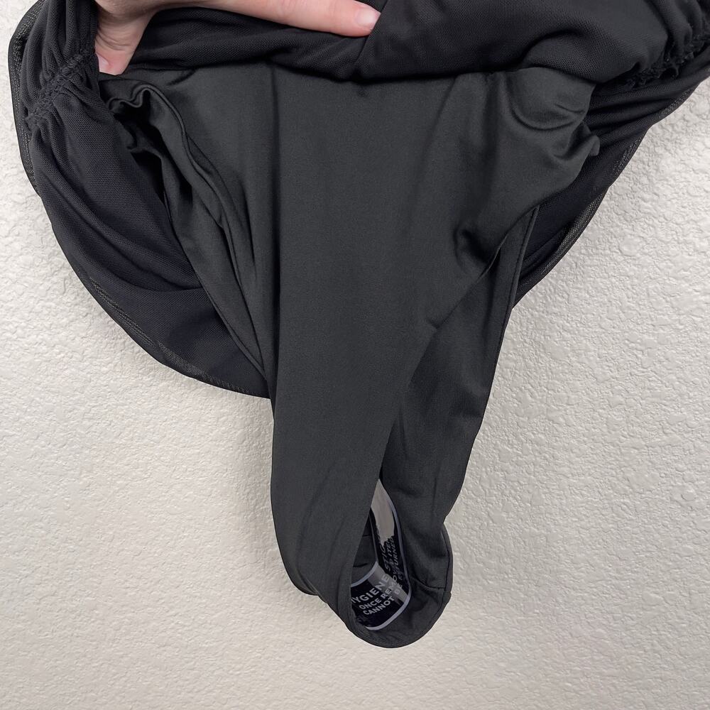 Oh Polly Sheer Perfection Mesh Corset Underwired Mini Dress Black 4 Ruched NWT - Picture 12 of 16